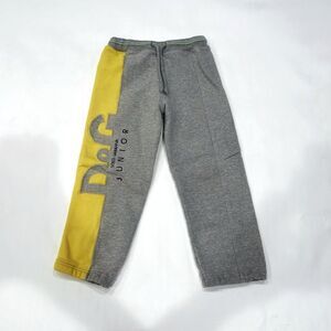 D&G Junior Boys Sweatpants 18-24M Gray Yellow Logo Italy Streetwear Sportswear